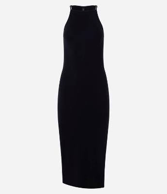 Vestido Midi em Algodão com Alça Fina e Decote Halter