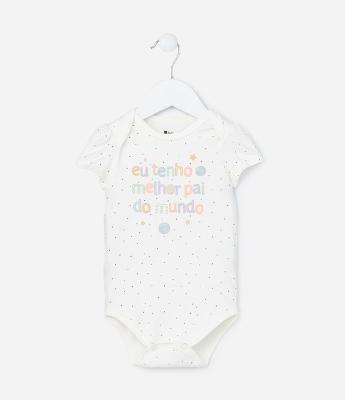 Body Infantil com Lettering Melhor Pai do Mundo - Tam RN a 18 meses