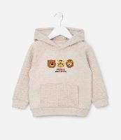 Casaco Infantil em Moletom Quentinho Efeito Matelassê e Bordado de Bichinhos - Tam 1 a 5 anos - 1