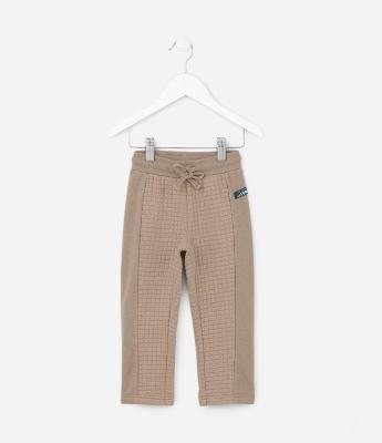 Calça Infantil com Textura Quadriculada - Tam 1 a 5 anos