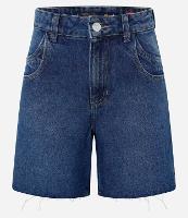 Bermuda Midi em Jeans com Bolso Duplo e Barra Fio - 1