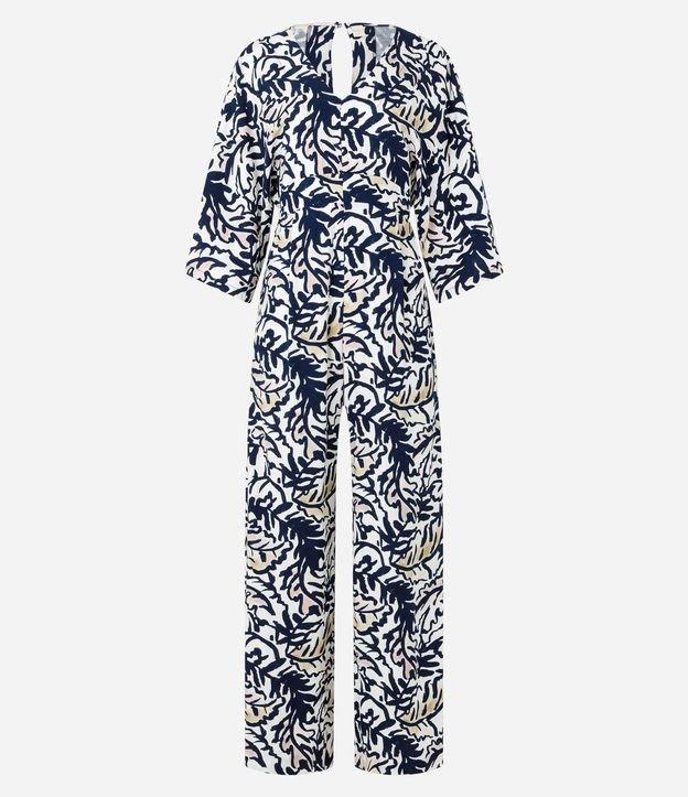 Macacão em Viscose com Elástico na Cintura e Estampa Floral - 1