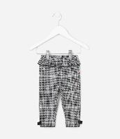 Calça Infantil com Babadinho e Estampa Xadrez - Tam 0 a 18 meses - 1