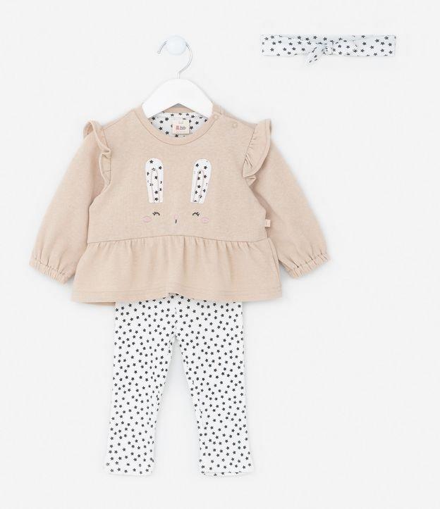 Conjunto Infantil com Babadinhos e Estampa Coelha - Tam 0 a 18 meses - 1
