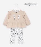 Conjunto Infantil com Babadinhos e Estampa Coelha - Tam 0 a 18 meses - 1