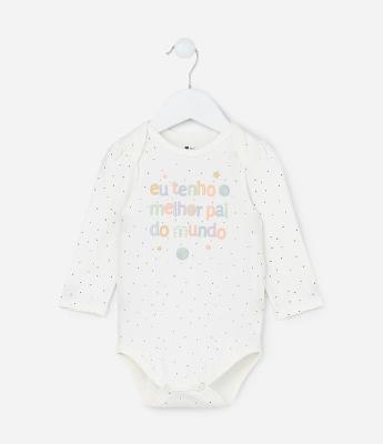 Body Infantil com Lettering Melhor Pai do Mundo -Tam RN a 18 meses