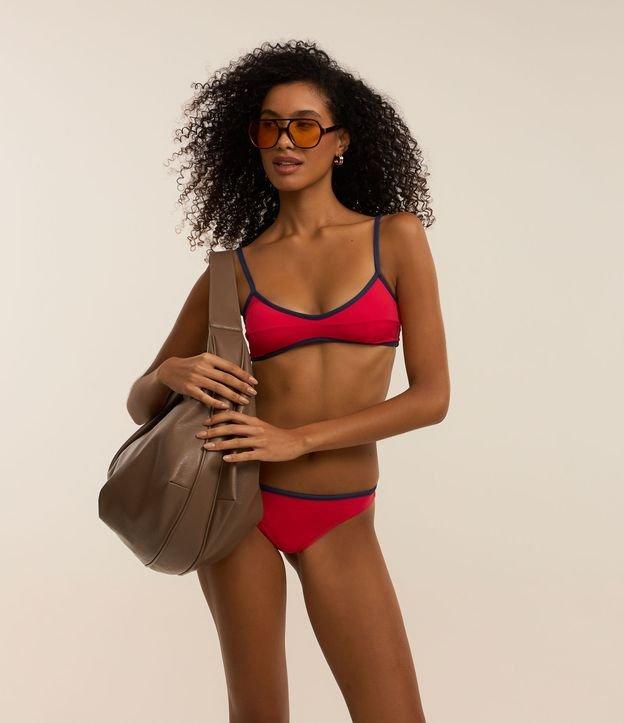 Biquíni Top Camisetinha em Microfibra com Viés Contrastante - 1