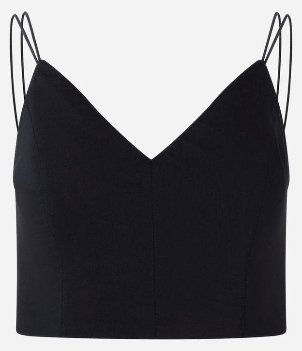 Blusa Cropped em Bengaline com Alça Dupla - 1