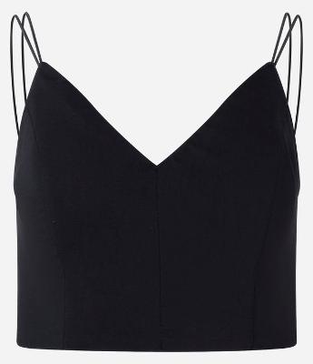 Blusa Cropped em Bengaline com Alça Dupla