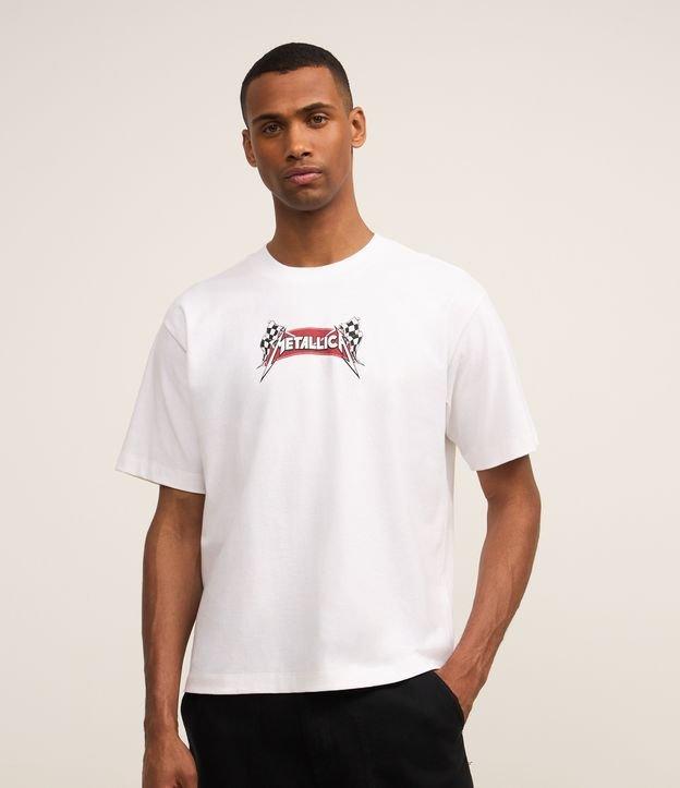 Camiseta Boxy em Algodão com Estampa Metallica - 2