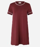 Camisola Manga Curta em Viscose com Detalhes Contrastantes - 1