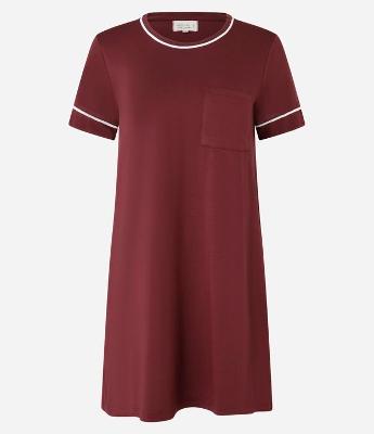 Camisola Manga Curta em Viscose com Detalhes Contrastantes