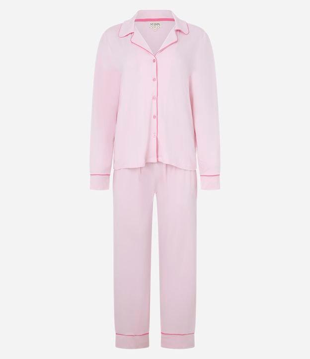 Pijama Americano em Viscose com VIés Contrastante - 1