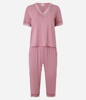 Pijama Capri em Microfibra com Detalhes de Renda - 1