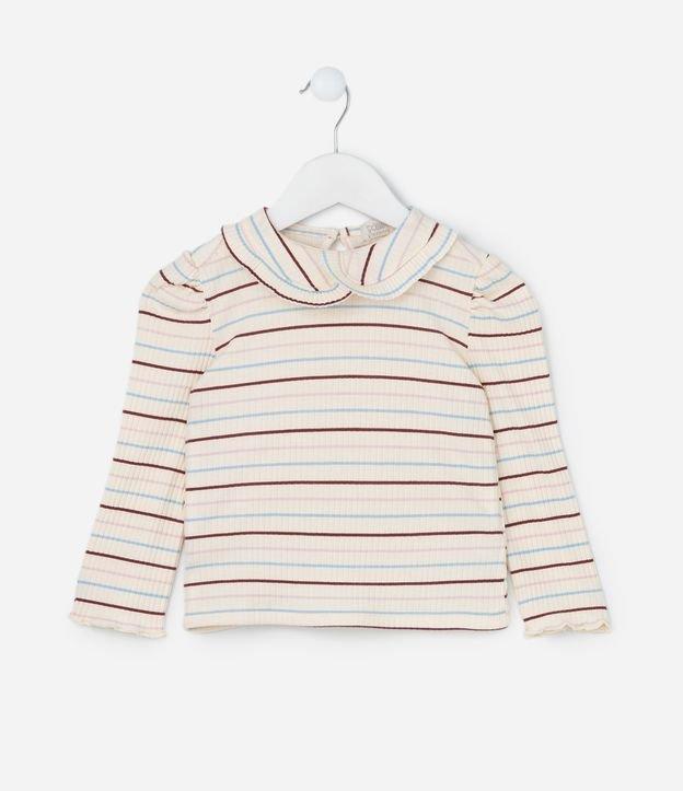 Blusa Infantil Canelada com Gola Diferenciada - Tam 1 a 6 Anos - 1