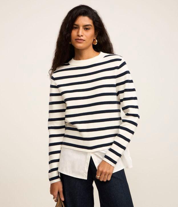 Suéter em Tricô com Listras Horizontais - 2