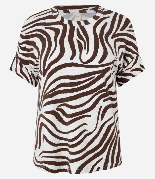Blusa em Viscose Manga Curta com Estampa de Zebra - 1