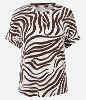 Blusa em Viscose Manga Curta com Estampa de Zebra - 1