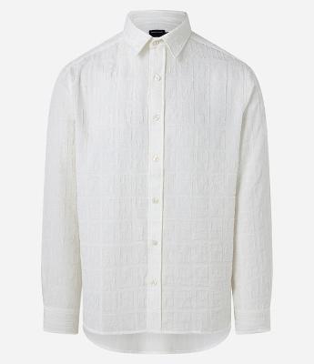 Camisa com Manga Longa e Textura em Alto Relevo