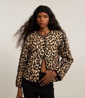 Jaqueta Trucker em Twill Animal Print com Bolsos - 2