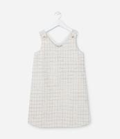 Vestido Infantil em Tweed Xadrez com Botões de Strass - Tam 5 a 14 anos - 1