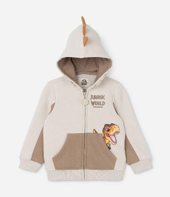 Jaqueta Infantil Quentinha com Cristas e Bordado Jurassic World - Tam 1 a 5 anos