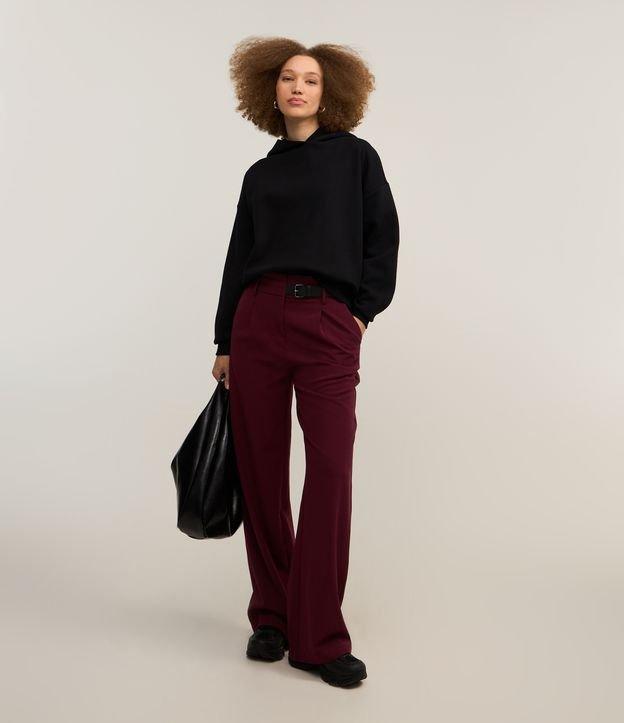 Calça Reta em Alfaiataria com Cós Alto e Meio Cinto - 2