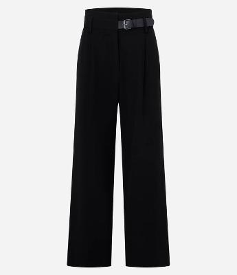 Calça Reta em Alfaiataria com Cós Alto e Meio Cinto