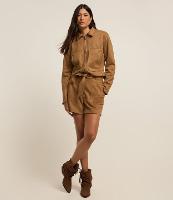 Short Clochard em Suedine com Cinto e Bolsos Aplicados - 1