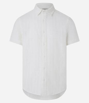 Camisa Regular em Laise e Textura Quadrada