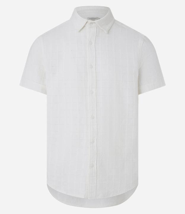 Camisa Regular em Laise e Textura Quadrada - 1