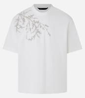 Camiseta Boxy em Algodão com Flor Lateral Bordada - 1