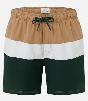 Bermuda em Microfibra com Cós Elástico Bloco de Cores e Textura - 1