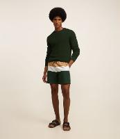 Bermuda em Microfibra com Cós Elástico Bloco de Cores e Textura - 3