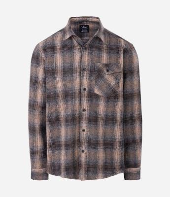 Camisa Comfort em Flanela com Bolso e Estampa Xadrez