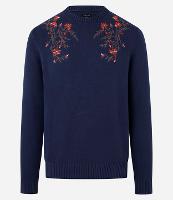 Suéter Regular em Algodão com Bordado Floral - 1