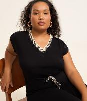 Macacão Longo em Crepe com Gola V de Tricô Curve & Plus Size - 2