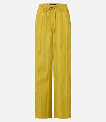 Calça Pantalona Texturizada com Cós Elástico e Amarração