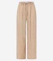 Calça Pantalona Texturizada com Cós Elástico e Amarração - 1