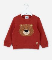 Casaco Infantil em Moletom Quentinho com Bordado de Ursinho - Tam 1 a 5 anos - 1