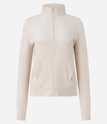 Jaqueta Esportiva em Plush com Gola alta e Zíper