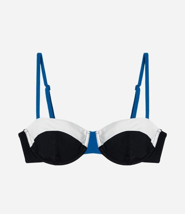 Biquíni Top Meia Taça em Microfibra com Blocos de Cor - 1