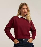 Moletom com Forro em Felpa e Golinha Polo Contrastante - 1