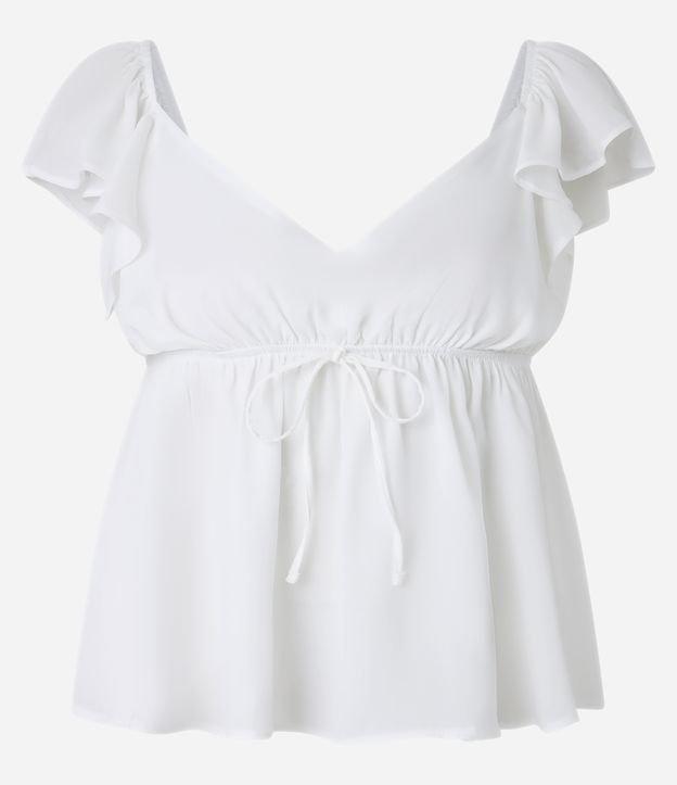 Blusa Boho Chic em Chiffon com Babados e Amarração - 1