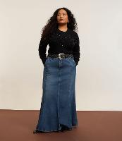 Saia Midi Sereia em Jeans Curve & Plus Size - 2