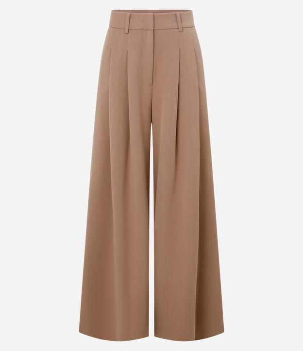 Calça Pantalona em Alfaiataria com Pregas - 1