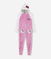 Pijama Jumper Infantil em Fleece com Bordado Hello Kitty - Tam 4 a 14 Anos - 1