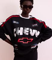 Casaco em Moletom com Viés Contrastante e Estampa Chevrolet - 2