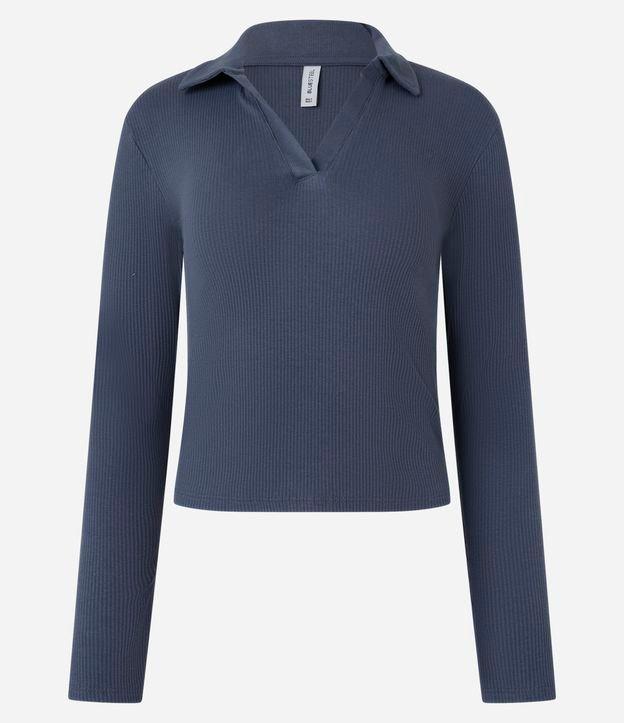 Blusa em Ribana com Gola Polo - 1