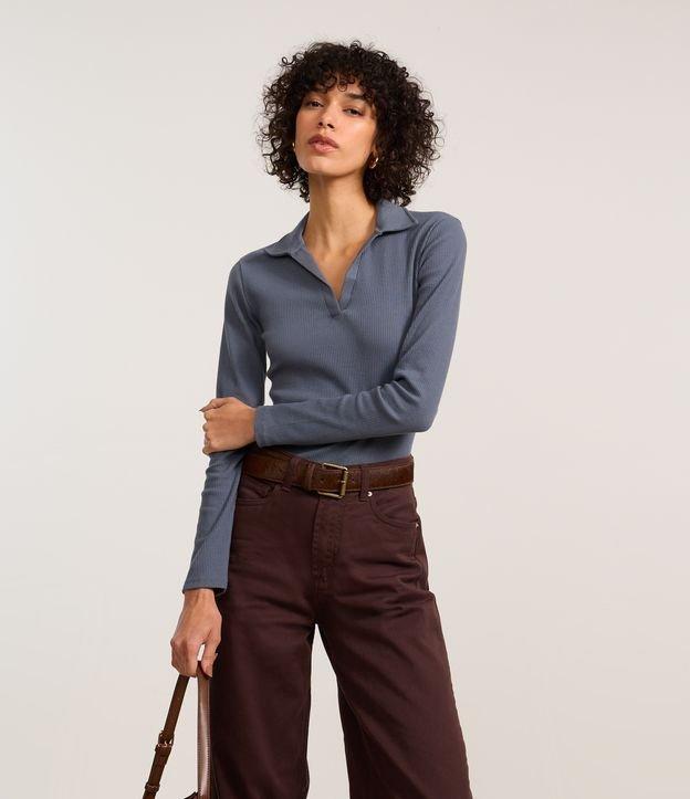 Blusa em Ribana com Gola Polo - 2